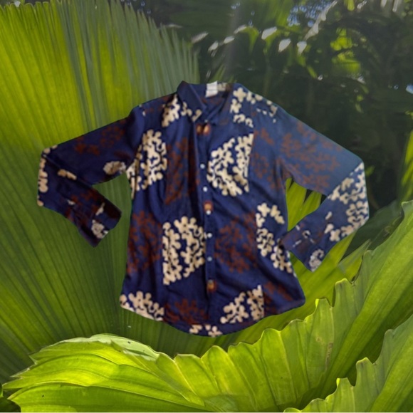 CRAIG TAYLOR BLOUSE Blouse/Shirt  Blue Twiggy Brown and White Pop Art Size M - Picture 2 of 16